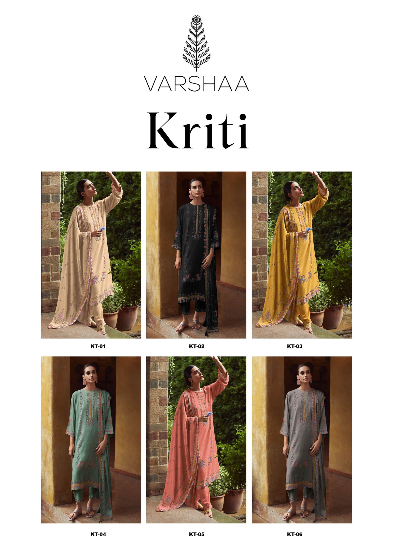Kriti By Varsha Cotton Printed Embroidery Salwar Suits Wholesalers In Delhi
